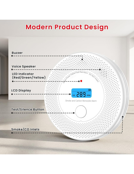 Detector de Humo y Monóxido de Carbono Alertlink VCS62 10 Años