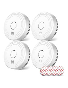 Detector de Humo Ecoey Fotoeléctrico 4 Paquetes Batería Incluida
