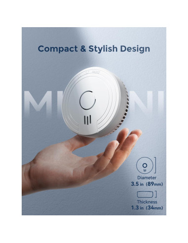Detector de Humo Ecoey Fotoeléctrico 4 Paquetes Batería Incluida