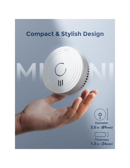 Detector de Humo Ecoey Fotoeléctrico 4 Paquetes Batería Incluida