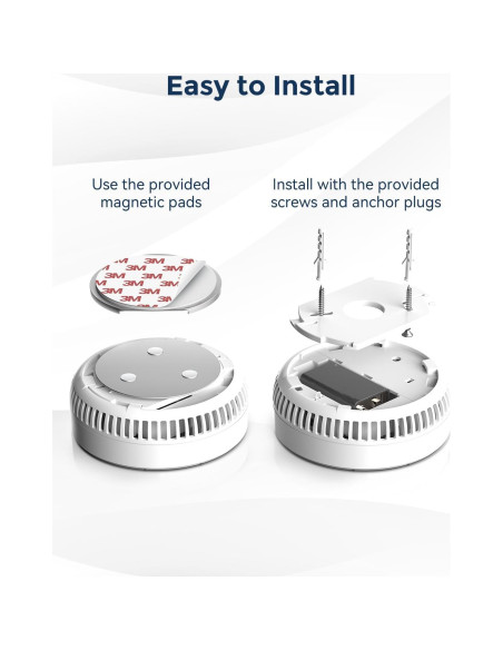 Detector de Humo Ecoey Fotoeléctrico 4 Paquetes Batería Incluida