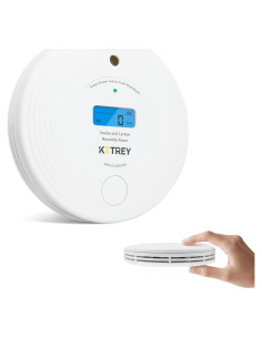 Detector de Humo y Monóxido de Carbono Kttrey 10 Años LCD