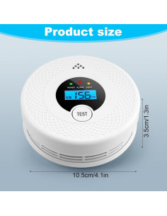 Paquete de 4 Detectores de Humo y Monóxido OLUNCLE 85dB LCD 2