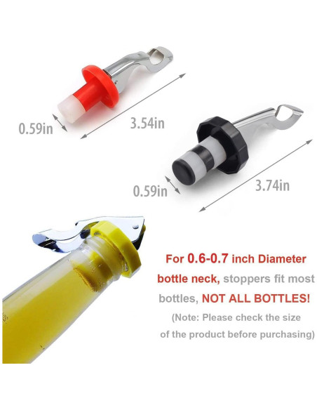 5 Tapones Reutilizables para Botellas de Vino M MUGIT