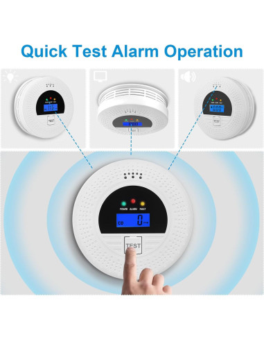 Detector de Humo y Monóxido de Carbono Soewolit 85dB 2-en-1