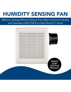 Ventilador de Baño Broan AE80S 80 CFM Sensor de Humedad 2
