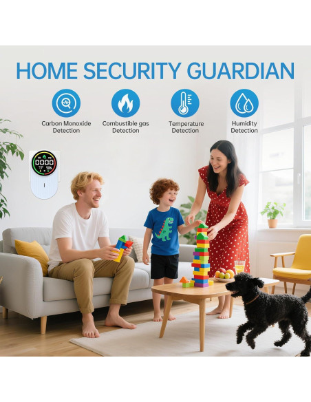 Detector de Gas y Monóxido de Carbono Genérico A3 4 en 1