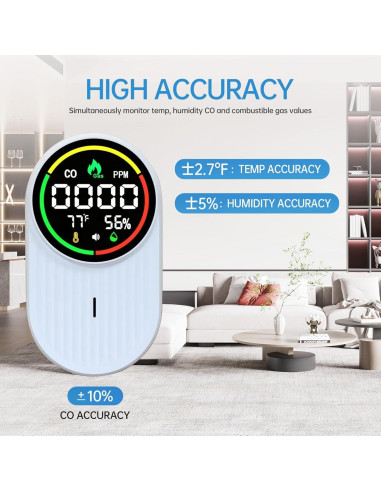 Detector de Gas y Monóxido de Carbono Genérico A3 4 en 1