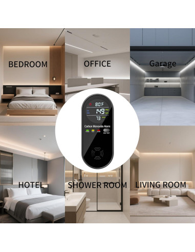 Detector de Monóxido de Carbono ELECOIN 4 en 1 con Pantalla Digital