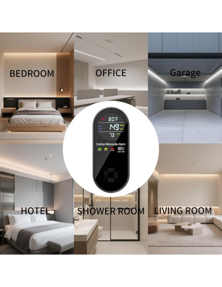 Detector de Monóxido de Carbono ELECOIN 4 en 1 con Pantalla Digital