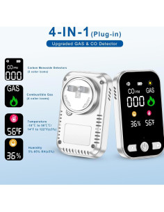 Paquete de 2 Detectores de Monóxido de Carbono Sylzy HD12 2