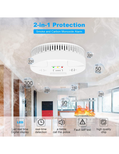 Detector de Humo y Monóxido de Carbono ARIKON 2 en 1