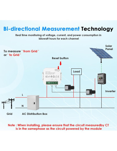 Monitor de Energía Inteligente LyteSolar 80A Wi-Fi 2.4GHz