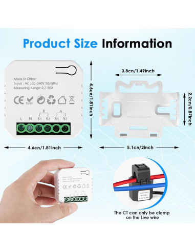 Monitor de Energía Inteligente LyteSolar 80A Wi-Fi 2.4GHz