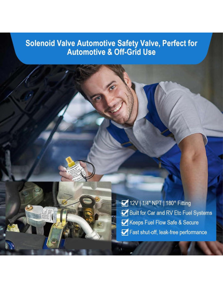 Válvula Solenoide 12V FJXBYWM 1/4" NPT para Propano y Gas