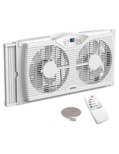 Ventilador de Ventana Shinic BP6-9D, 3 Velocidades, 60.4-94 cm