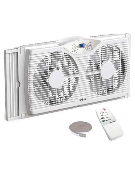 Ventilador de Ventana Shinic BP6-9D, 3 Velocidades, 60.4-94 cm