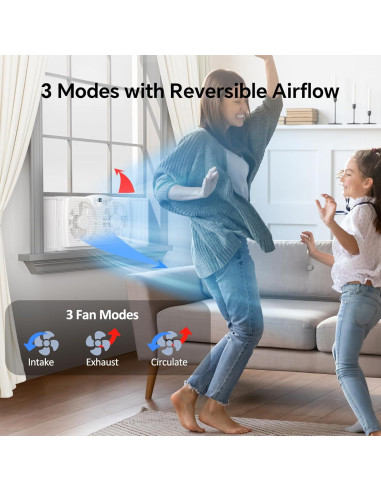 Ventilador de Ventana Shinic BP6-9D, 3 Velocidades, 60.4-94 cm