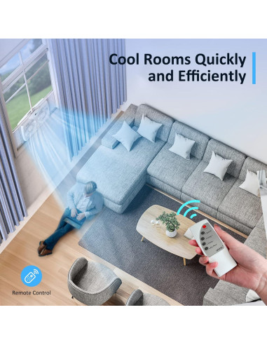 Ventilador de Ventana Shinic BP6-9D, 3 Velocidades, 60.4-94 cm