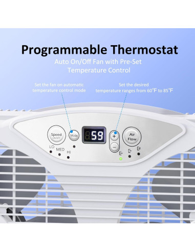 Ventilador de Ventana Shinic BP6-9D, 3 Velocidades, 60.4-94 cm