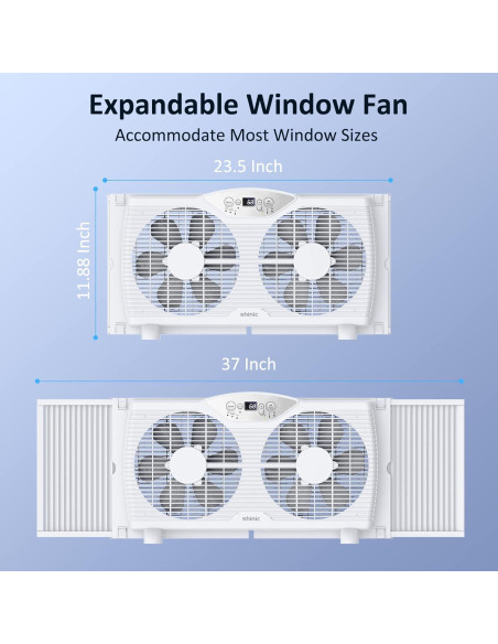 Ventilador de Ventana Shinic BP6-9D, 3 Velocidades, 60.4-94 cm