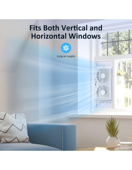 Ventilador de Ventana Shinic BP6-9D, 3 Velocidades, 60.4-94 cm