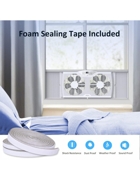 Ventilador de Ventana Shinic BP6-9D, 3 Velocidades, 60.4-94 cm