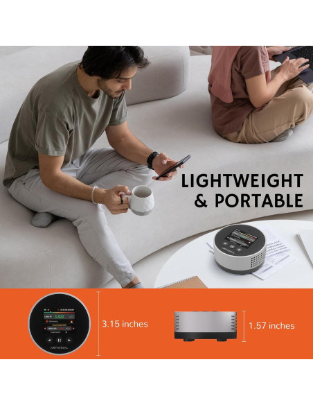 Detector de Radón Portátil Airthereal RM-65 con Alarma y Pantalla LCD