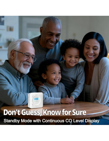 Detector de Monóxido de Carbono Pumwry WJ-CO102 LCD 85dB