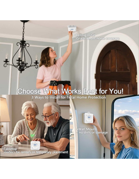 Detector de Monóxido de Carbono Pumwry WJ-CO102 LCD 85dB