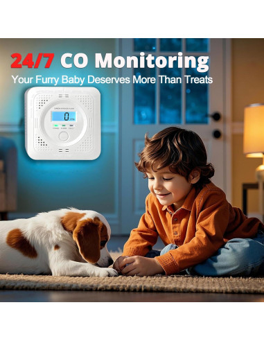 Detector de Monóxido de Carbono Pumwry WJ-CO102 LCD 85dB