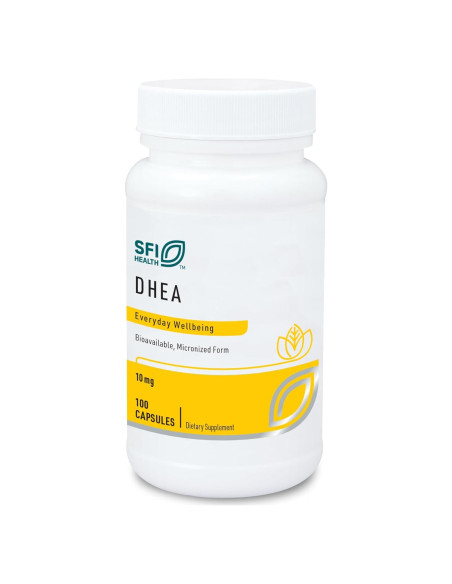 Suplemento DHEA 10mg Klaire Labs - Micronizado Hipoalergénico - 100 Cápsulas