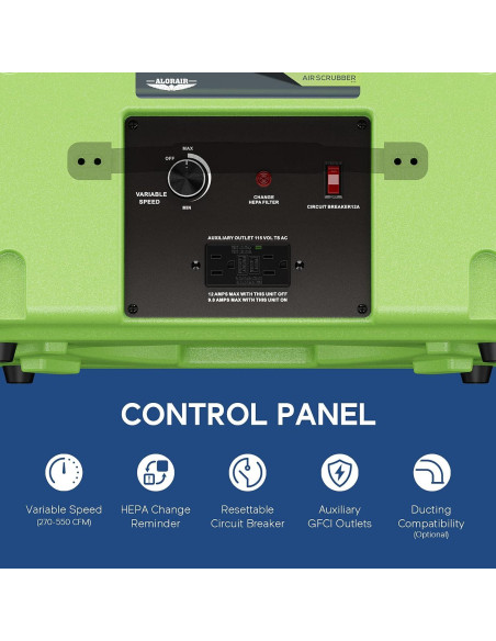 Purificador de Aire ALORAIR CleanShield HEPA 550 Verde 3 Etapas