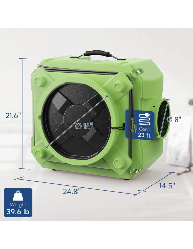 Purificador de Aire ALORAIR CleanShield HEPA 550 Verde 3 Etapas