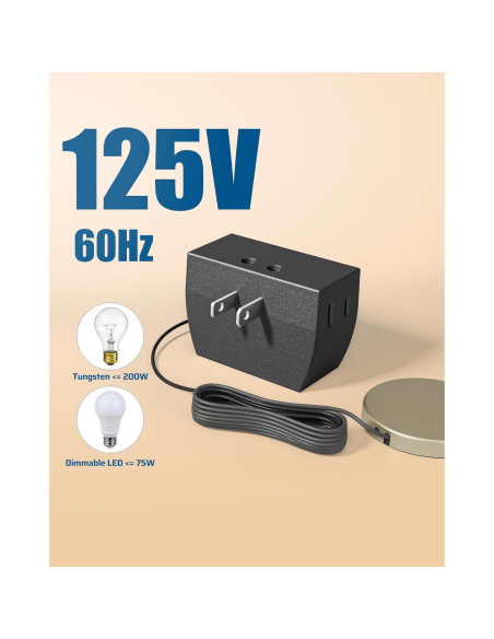 Regulador Táctil DEWENWILS 2 Paquete Negro 3 Niveles Regulador Táctil DEWENWILS 2 Paquete Negro 3 Niveles