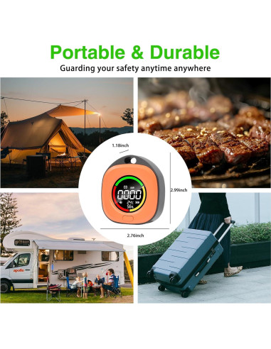 Detector de Monóxido de Carbono Genérico K5 Portátil 3 en 1