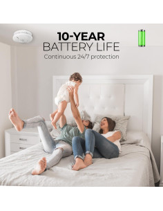 Detector de Humo y Monóxido de Carbono Protege Mi Hogar - Batería 10 Años 2