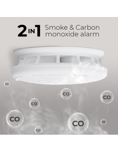 Detector de Humo y Monóxido de Carbono Protege Mi Hogar - Batería 10 Años
