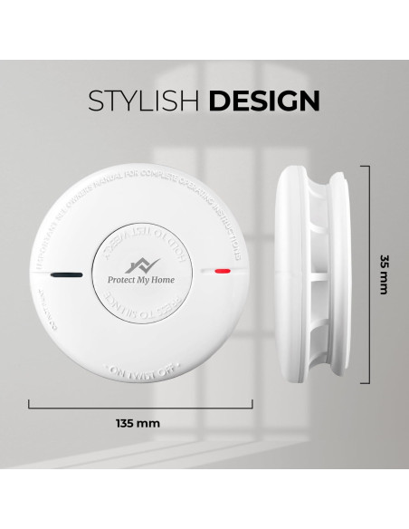 Detector de Humo y Monóxido de Carbono Protege Mi Hogar - Batería 10 Años