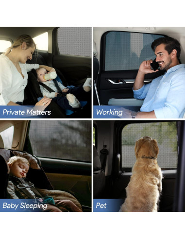 Sombrillas para Ventanas de Auto AUGOLA - Paquete de 2 Mediano