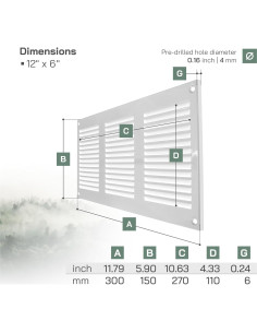 Cubierta de Ventilación Rectangular Metal Blanco 29.97x14.99 cm - Paquete de 3 2