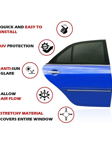 Sombrillas para Ventanas de Auto AUGOLA - Paquete de 2 Mediano