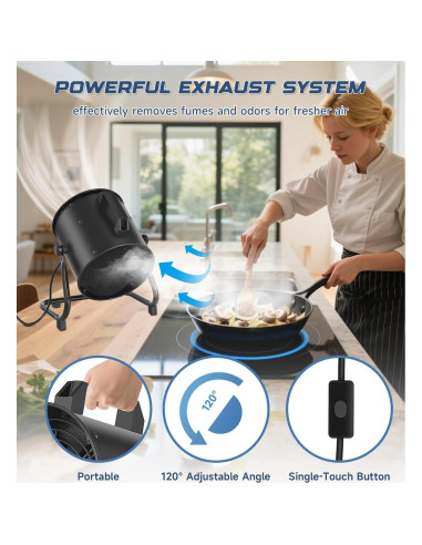 Campana Extractora Portátil YOZON 20 cm 455 CFM Ajustable