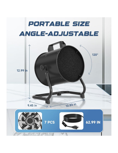 Campana Extractora Portátil YOZON 20 cm 455 CFM Ajustable