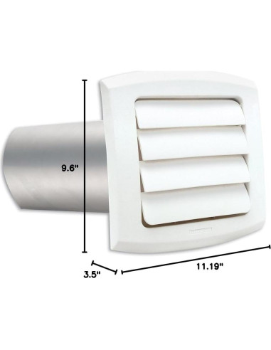 Campana de Ventilación Louvered Blanca 15.24 cm Dundas Jafine