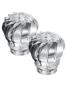 Ventilador de Techo Sin Energía Tandefio 2 Pcs Acero Inoxidable