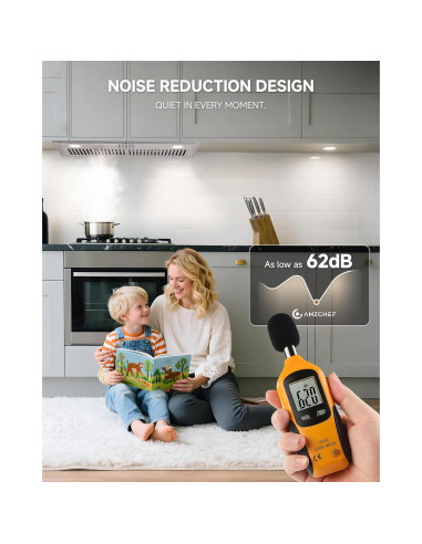 Campana Extractora Empotrada AMZCHEF 30" Acero Inoxidable 900 CFM