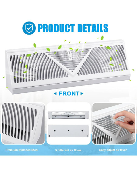 Paquete de 2 rejillas de ventilación de 38.1 cm Yaocom