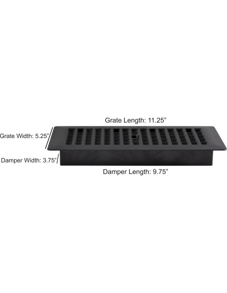 Rejilla de Piso de Plástico Decor Grates PL410-BLK 10x25 cm Negra