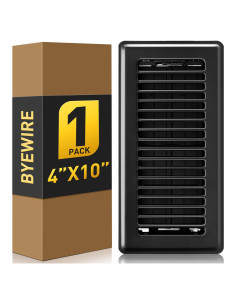 Rejilla de Piso 4x10 BYEWIRE Negra - Acero Resistente 1 Paquete